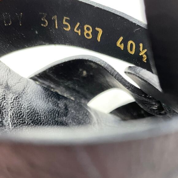 Saint Laurent Tribute 120 Embossed Leather Platform Sandals Black 40.5 - Picture 8 of 11